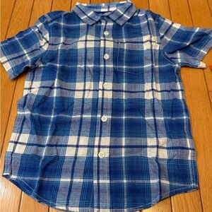 Cat & Jack Blue Plaid Button Down Shirt